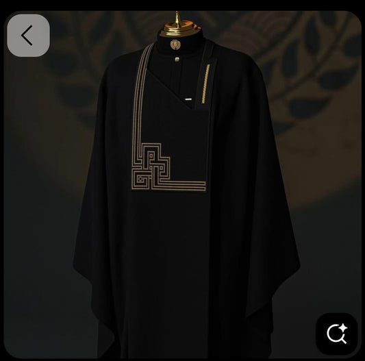 Boubou Homme Noir Élégant – Tenue Traditionnelle Premium | Syty All